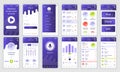 Set of UI, UX, GUI screens Music app flat design template for mobile apps, responsive website wireframes. Web design UI kit. Music Royalty Free Stock Photo