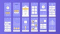 Set of UI, UX, GUI screens Music app flat design template for mobile apps, responsive website wireframes. Royalty Free Stock Photo
