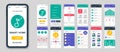 Set of UI, UX, GUI screens Music app flat design template for mobile apps Royalty Free Stock Photo