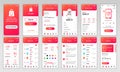 Set of UI, UX, GUI screens Shopping app flat design template for mobile apps, responsive website wireframes.