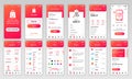 Set of UI, UX, GUI screens Shopping app flat design template for mobile apps, responsive website wireframes. Web design UI kit. Royalty Free Stock Photo