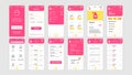 Set of UI, UX, GUI screens Shopping app flat design template for mobile apps, responsive website wireframes. Web design UI kit. Royalty Free Stock Photo