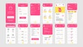 Set of UI, UX, GUI screens Shopping app flat design template for mobile apps, responsive website wireframes.