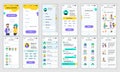 Set of UI, UX, GUI screens Social Network app flat design template for mobile apps, responsive website wireframes. Web design UI Royalty Free Stock Photo