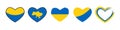 Set of Ukraine flag icon in heart shape. Set of vector icons. ukraine
