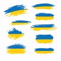 Set of Ukraine national flags. Collection of difference Ukrainians flag