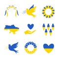 Set of ukrainian symbols isolated on white background Royalty Free Stock Photo