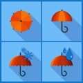 Set with umbrella icons.
