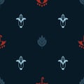 Set Umbrella and rain drops, Leaf and Corn on seamless pattern. Vector Royalty Free Stock Photo