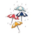 set umbrellas protection isolated icon Royalty Free Stock Photo