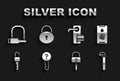 Set Undefined key, Mobile with fingerprint scan, Crowbar, Lock picks for lock picking, Unlocked, Digital door, Bicycle
