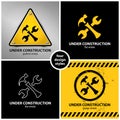 Set of under construction symbols Royalty Free Stock Photo