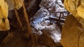 Stairs Leading Across Underground Cave Formations Royalty Free Stock Photo