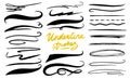 Set of underline. Marker Brush, artistic lines and strokes. Collection of Chaotic grunge Elements. Doodle Style Royalty Free Stock Photo
