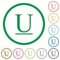 Underlined font type outlined flat icons