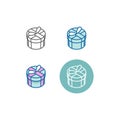 Set Unique Modern Gift Icons Isometric 3d for electronic commerce store