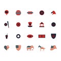 Set of United States of America icons. Vector illustration decorative design