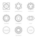 Set of universal chakras icons