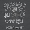 Set of Universal Doodle Icons. Variety of Topics.