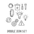 Set of Universal Doodle Icons. Variety of Topics.