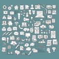 Set of Universal Doodle Icons. Variety of Topics.