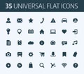 Set of universal flat icons for print or internet.