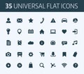 Set of universal flat icons for print or internet.