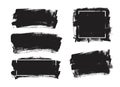 Set of universal grunge black paint background with frame. Dirty artistic design elements, boxes, frames for text. Royalty Free Stock Photo