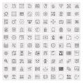 Set of 100 Universal Modern Thin Line Icons for Mobile and Web. Mix Business icons Like Arrows, Avatars , Smileys, Business,