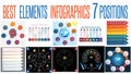 Set 10 universal templates elements Infographics for 7 positions Royalty Free Stock Photo