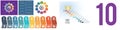 Set 5 universal templates for Infographics conceptual cyclic processes for 10 positions possible to use for workflow, banner,