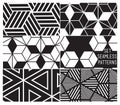 Set of universal vector geometric seamless pattern Royalty Free Stock Photo