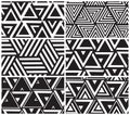 Set of universal vector geometric seamless pattern Royalty Free Stock Photo