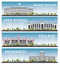 Set of University, High School and College Study Banners. Royalty Free Stock Photo