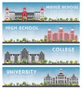 Set of University, High School and College Study Banners. Royalty Free Stock Photo