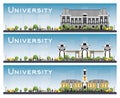 Set of University Study Banners. Vector Illustration. Students G