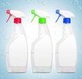 Set of unlabeleled cleaning spray products Royalty Free Stock Photo
