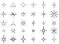 Set of unpainted vector stars