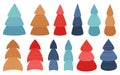 Set of unusual Christmas trees with ornaments