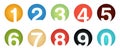 Set of unusual isolated number icons