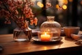 Set up a scene with warm and romantic lighting effects, creating an intimate atmosphere Royalty Free Stock Photo