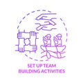 Set up team building activities purple gradient concept icon Royalty Free Stock Photo