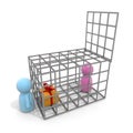 Use the present as bait to catch it. Invite your lover to a cage. 3D rendering