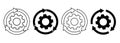 Set of update system icons with gears, loading or updating files, install new software, operating system, update support Royalty Free Stock Photo