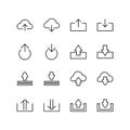 Set of upload and download line icon design.
