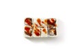 Set of Uramaki Sushi with Fish, Cheese and Vegetables Isolated Royalty Free Stock Photo