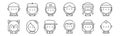 Set of 12 urban tribes icons. outline thin line icons such as punk, hacker, emo, rastafari, skater, beatnik