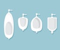 Set of urinals in bathroom