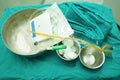 Set of urinary catheterization in operating room Royalty Free Stock Photo