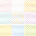 Set of colorful triangle backgrounds. Japanese traditional design.